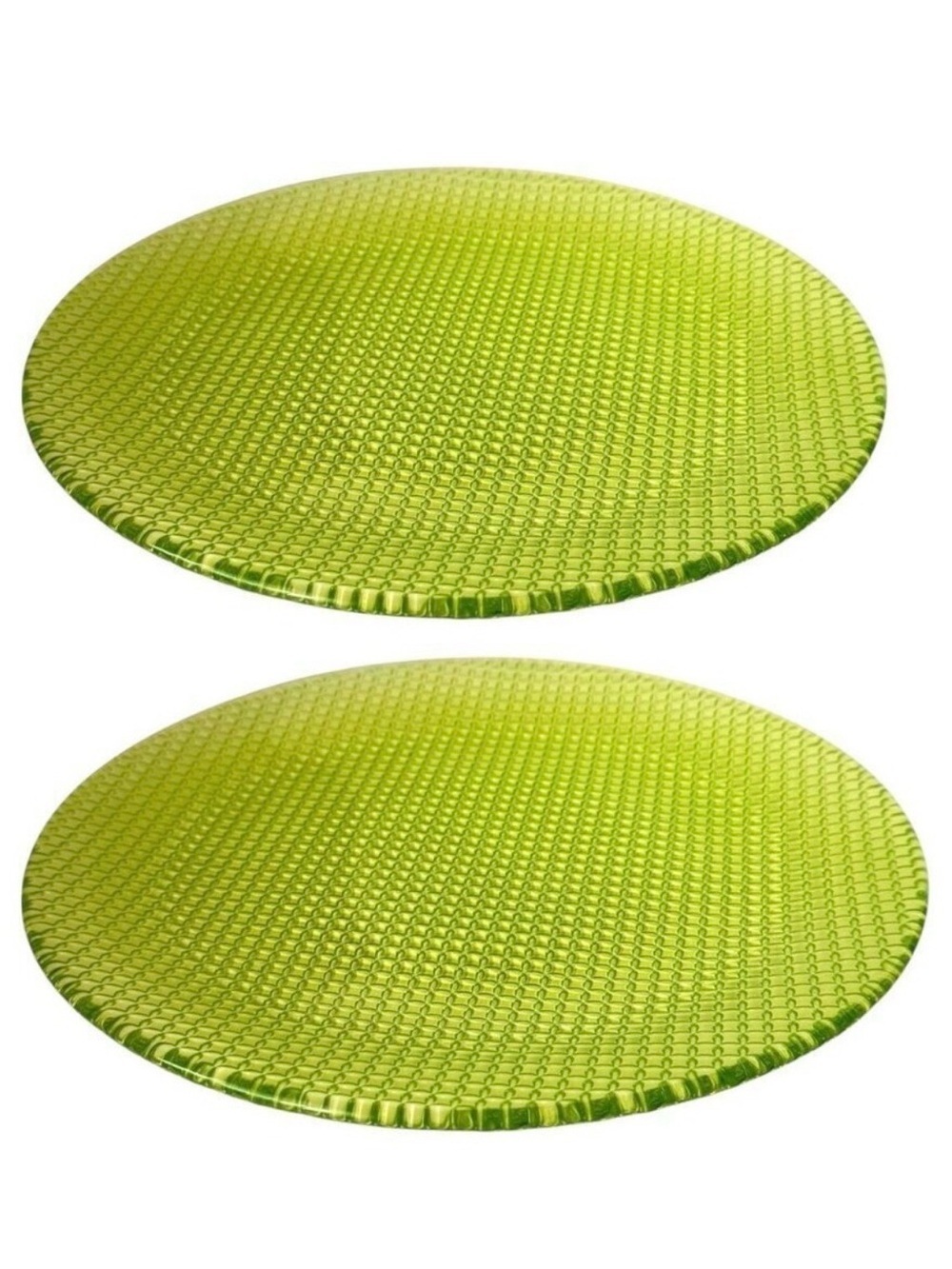 Villeroy & Boch Colour Buffet Charger Plate Green 12” Crystal Glass Set Of 2
